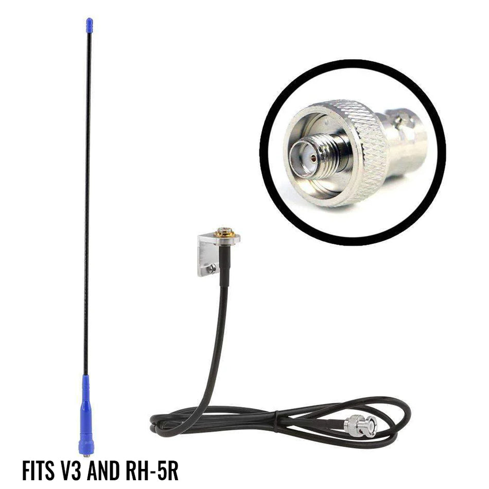 External Headset Antenna Kit with BNC Connector for Handheld Radios
