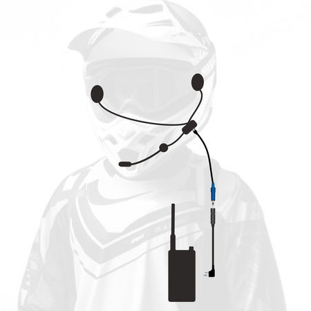 Long range Enduro Moto In-Helmet communications with two-way radio