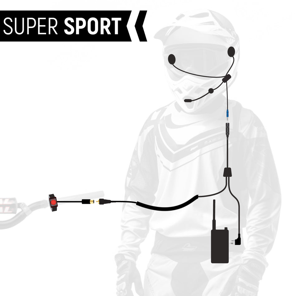 SUPER SPORT Complete Motorcycle Communication Kit with Lightweight SPORT Cables
