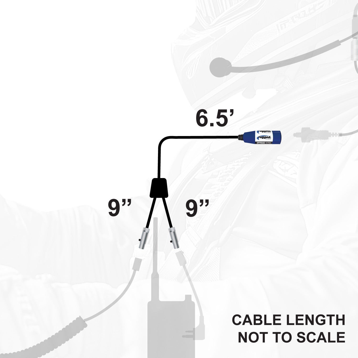 RUGGED Wired SPECIAL LENGTH Single Seat Car Harness Without Radio Jumper
