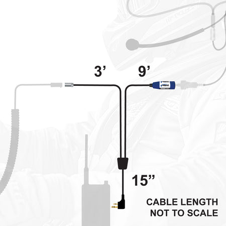 RUGGED Wired XL Single Seat Car Harness Cable Dimensions