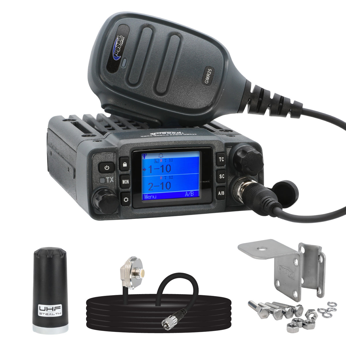 Radio Kit Lite - GMR25 Waterproof GMRS Mobile Radio with Stealth Antenna