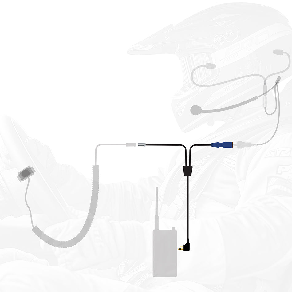 Arnés para automóvil OFFROAD con conector de radio portátil resistente de 2 pines