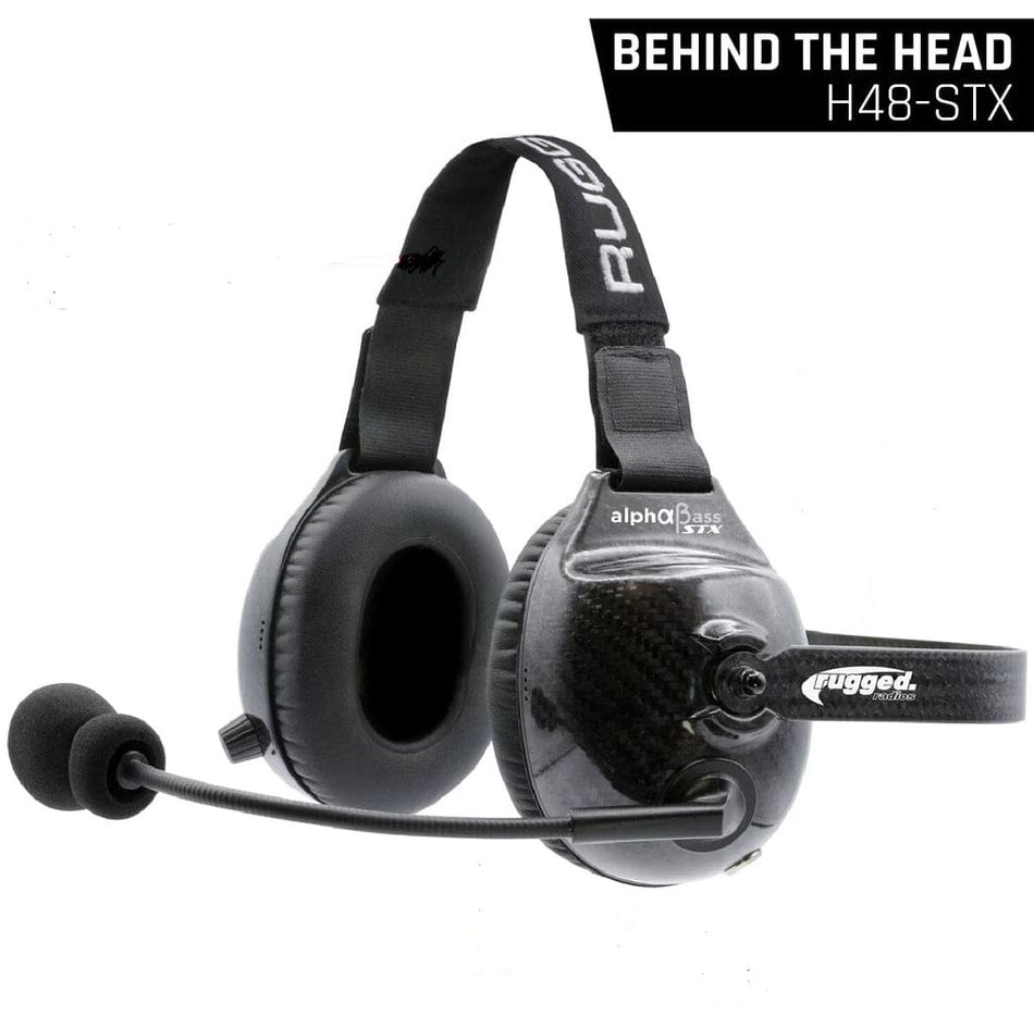 Headset for STEREO and OFFROAD Intercoms - Model H48 AlphaBass - Behind the Head - CLEARANCE