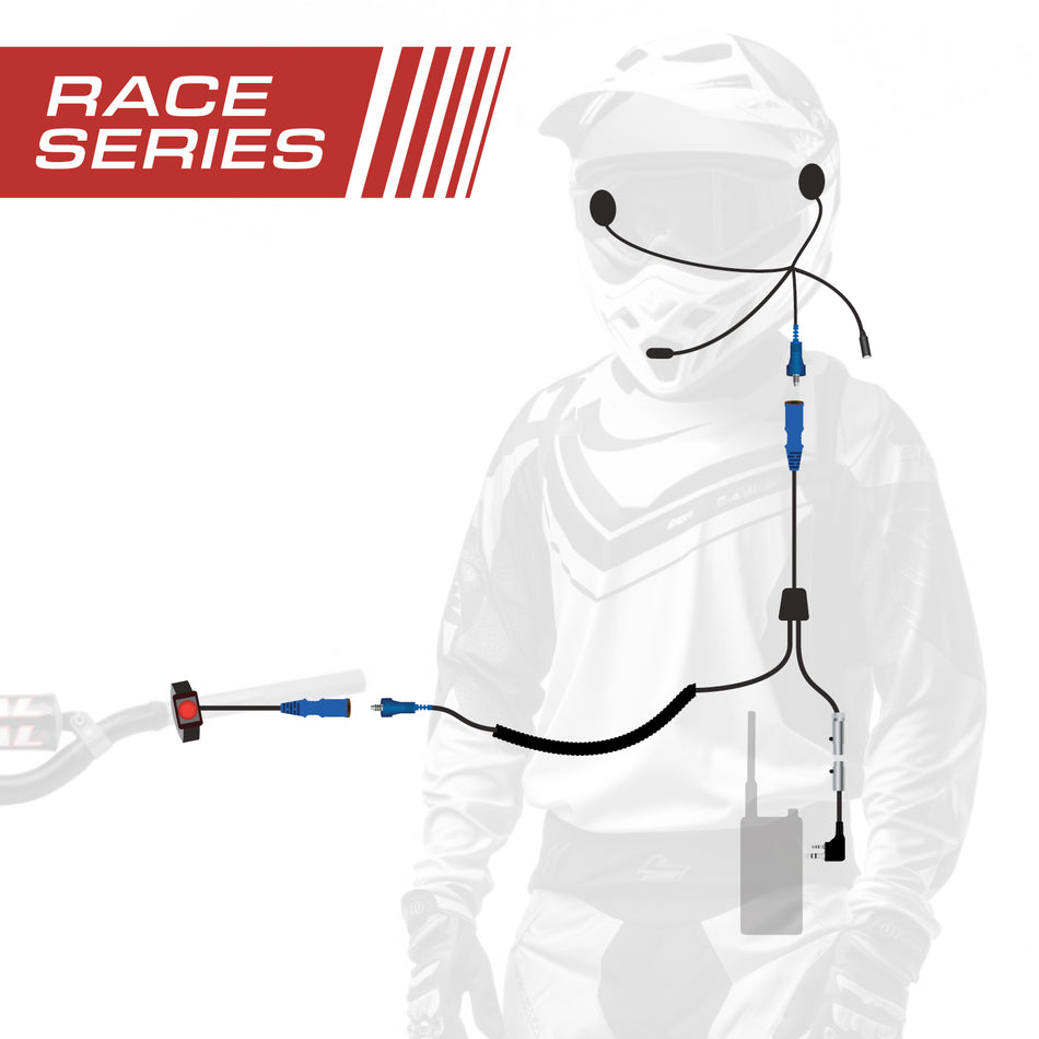 RACE SERIES Kit Completo de Comunicación para Moto con Cables OFFROAD