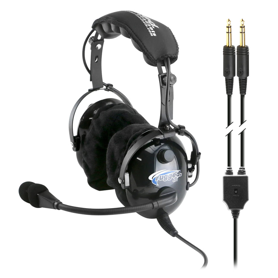 Auriculares para piloto de instructor de aviación general Rugged Air RA900 con PTT