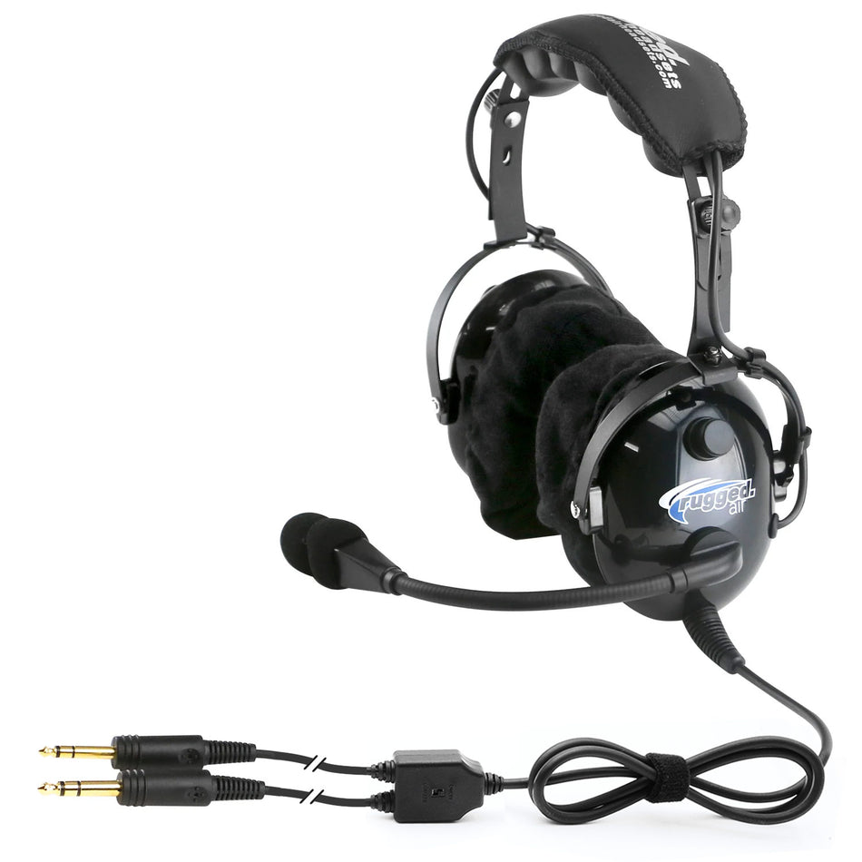 Auriculares para piloto de instructor de aviación general Rugged Air RA900 con PTT