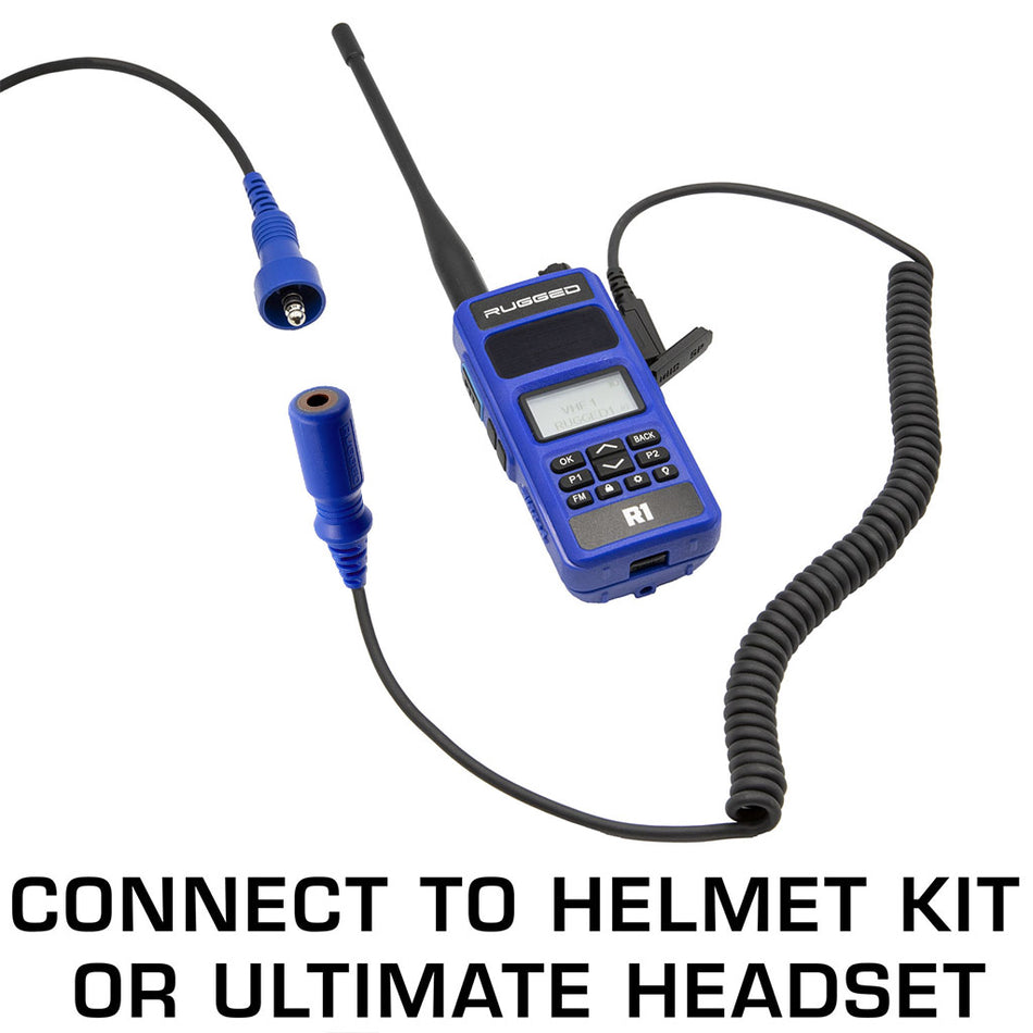 Cable en espiral para auriculares/casco OFFROAD para radios resistentes y radios Kenwood