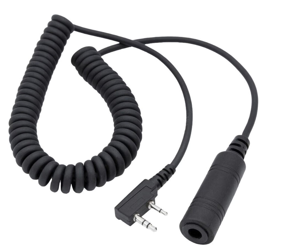 Headset / Helmet Coiled Cable for Rugged and Kenwood Radios - CLEARANCE