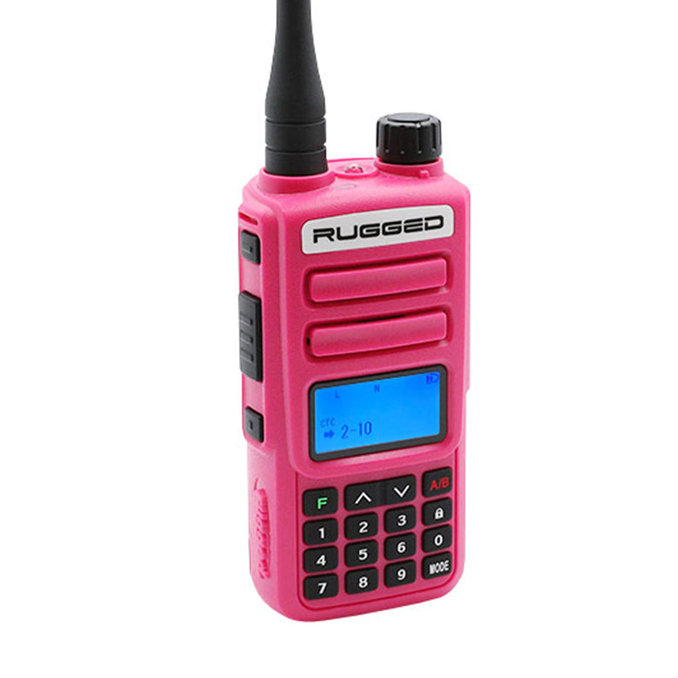 PINK - Rugged GMR2 PLUS - GMRS / FRS Two Way Handheld Radio