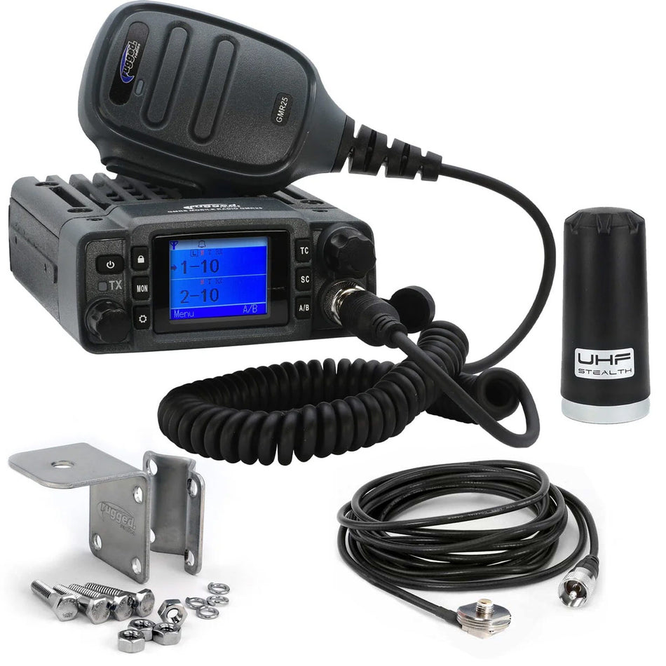 Radio Kit Lite - GMR25 Waterproof GMRS Mobile Radio with Stealth Antenna