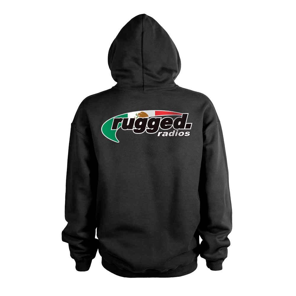 Rugged Radios 'Mexican Flag' Men's Pullover Hoodie - Black