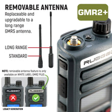 Load image into Gallery viewer, ADVENTURE PACK - 2 PACK - GMR2 GMRS and FRS Two Way Handheld Radios with XL Batteries and Hand Mics - Grey