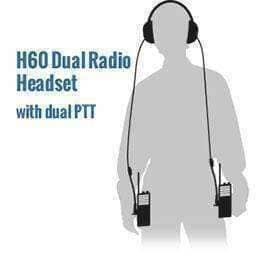Audífonos Rugged H60 por detras de la cabeza (BTH) para doble radio walkie talkie ESP - By Rugged Radios