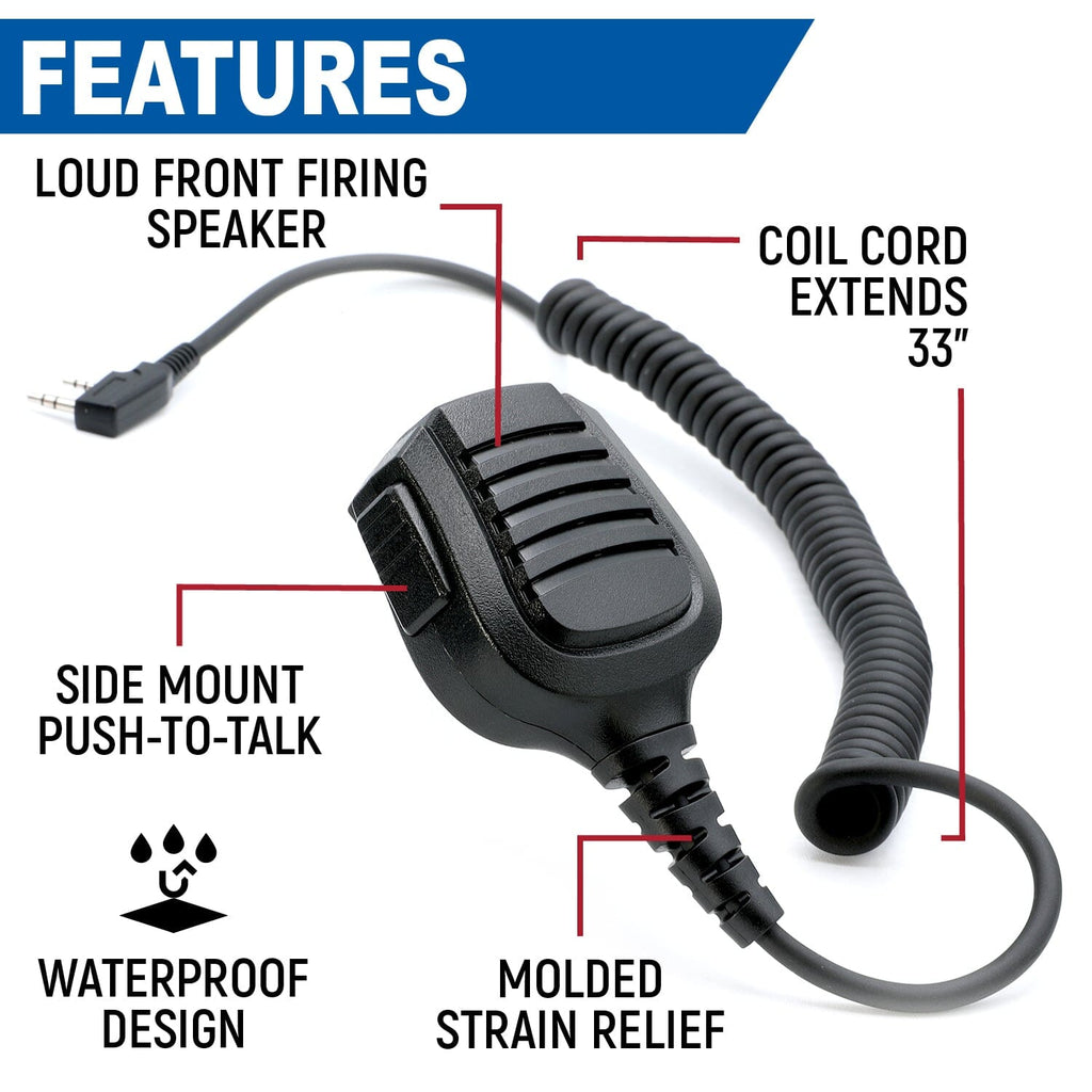 Hand Speaker Mic Waterproof for Handheld Radios