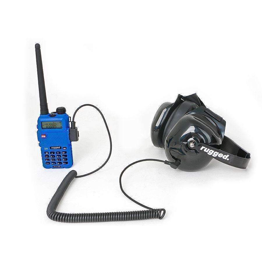 Rugged and Kenwood Radio - Spotter Headset Listen Only Coil Cord